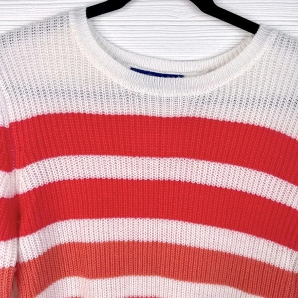 Apt 9 White Pullover Sweater with Multi Pink Stripes Size Medium - Picture 4 of 11